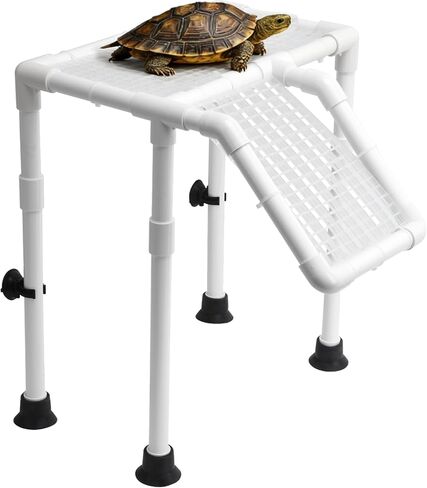 QUINTARA Extra-Large Aquatic Turtle Basking Platform & Sunbathing Dock - Elevated Basking Loft | Adjustable PVC Mount for Tanks ≥14", Non-Slip, Easy Assembly in Saudi Arabia