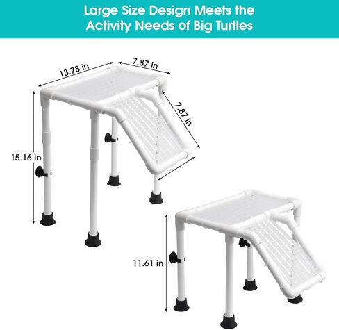 QUINTARA Extra-Large Aquatic Turtle Basking Platform & Sunbathing Dock - Elevated Basking Loft | Adjustable PVC Mount for Tanks ≥14", Non-Slip, Easy Assembly in Saudi Arabia