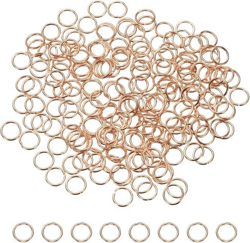 MECCANIXITY 200 Pcs Open Jump Rings, 5mm Split Metal O Ring 0.7mm Thick Keychains Connector Ring for Jewelry Making DIY Necklaces Bracelet Earrings Craft Making, K Gold in Saudi Arabia