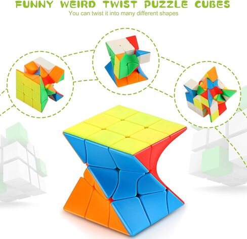 Jerify Ivy Cube 2 Pack Twist 3x3 Stickerless Cube Mini Ball Shaped Puzzles Toy 2 Styles Birthday Gifts Classroom Rewards School Supplies for Students Beginners Skilled Players in Saudi Arabia