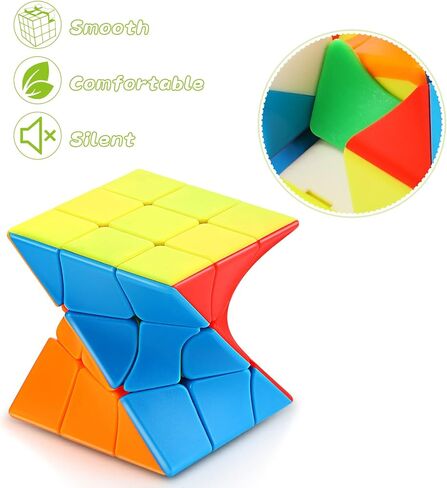 Jerify Ivy Cube 2 Pack Twist 3x3 Stickerless Cube Mini Ball Shaped Puzzles Toy 2 Styles Birthday Gifts Classroom Rewards School Supplies for Students Beginners Skilled Players in Saudi Arabia