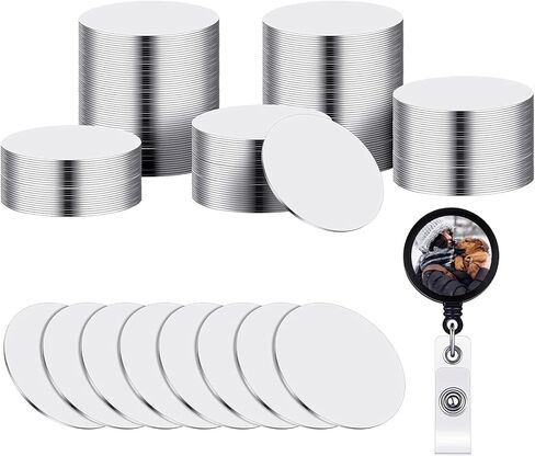 Hotop 30 Pieces 2 Inch Sublimation Badge Reel Blanks Round Sublimation Aluminum Sheets Blanks Aluminum Board Heat Transfer Stickers for Collapsible Phone Holders Custom Personalized Photo in Saudi Arabia