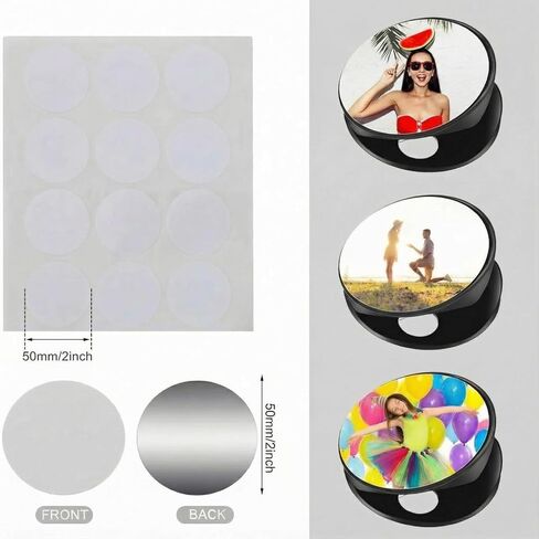 Hotop 30 Pieces 2 Inch Sublimation Badge Reel Blanks Round Sublimation Aluminum Sheets Blanks Aluminum Board Heat Transfer Stickers for Collapsible Phone Holders Custom Personalized Photo in Saudi Arabia