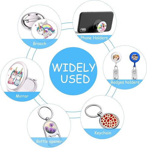 Hotop 30 Pieces 2 Inch Sublimation Badge Reel Blanks Round Sublimation Aluminum Sheets Blanks Aluminum Board Heat Transfer Stickers for Collapsible Phone Holders Custom Personalized Photo in Saudi Arabia
