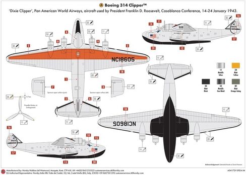 Airfix 1/144 Boeing 314 Clipper Flying Boat Plastic Model X-4172V (Airplane) in Saudi Arabia