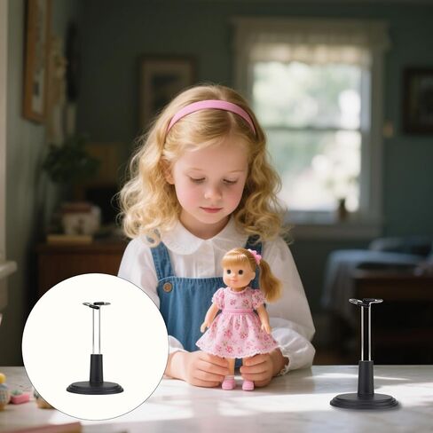 WCHOSOZH 8Pcs Adjustable Doll Stands, Action Figure Stands with Expandable Waist, Support Bracket Doll Racks for 4"-8" Dolls, Display Holder Accessories for Craft Party (15cm, Black) in Saudi Arabia