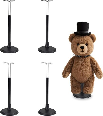 WCHOSOZH 8Pcs Adjustable Doll Stands, Action Figure Stands with Expandable Waist, Support Bracket Doll Racks for 4"-8" Dolls, Display Holder Accessories for Craft Party (15cm, Black) in Saudi Arabia