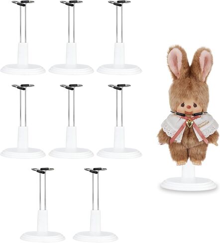 WCHOSOZH 8Pcs Adjustable Doll Stands, Action Figure Stands with Expandable Waist, Support Bracket Doll Racks for 4"-8" Dolls, Display Holder Accessories for Craft Party (15cm, Black) in Saudi Arabia