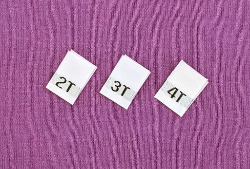 100 قطعة من ملابس الأطفال المنسوجة لخياطة خزانة الملابس، علامة مقاس أبيض - 2T، 3T، 4T (33 قطعة لكل واحدة) in Kuwait