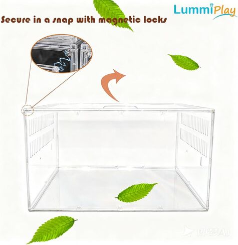 Large Clear Hamster Cage, 23.6 x 13.8 x 12.2 Inches, Transparent Pet Habitat with Ventilation and openable Top Cover, cage only in Saudi Arabia