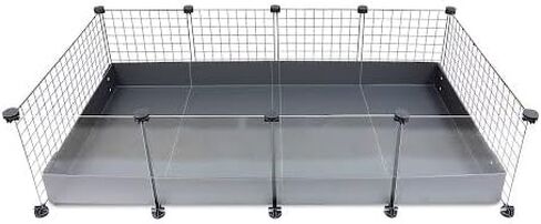 GuineaDad Piggy Condo - قفص C&C ممتاز لخنازير غينيا والحيوانات الصغيرة مع قاعدة Coroplast | شبكات أكريليك وC&C للحيوانات الأليفة الصغيرة (شبكات C&C، قياسية (29 بوصة × 58.5 بوصة × 14.5 بوصة)) in Kuwait