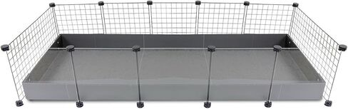 GuineaDad Piggy Condo - قفص C&C ممتاز لخنازير غينيا والحيوانات الصغيرة مع قاعدة Coroplast | شبكات أكريليك وC&C للحيوانات الأليفة الصغيرة (شبكات C&C، قياسية (29 بوصة × 58.5 بوصة × 14.5 بوصة)) in Kuwait