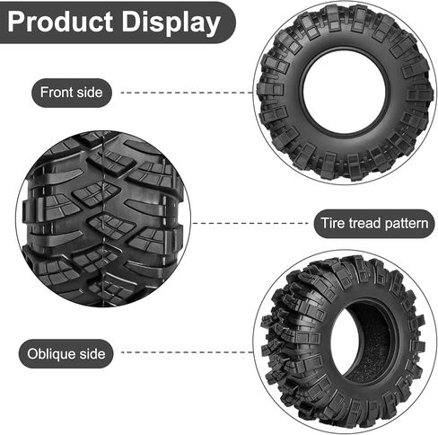 1.3" Crawler Tires Soft Rubber 1.3 RC Tires with Foam Insert for 1/18 TRX4M 1/24 SCX24 FCX24 RC Crawler Car Upgrade (4PCS) in Saudi Arabia