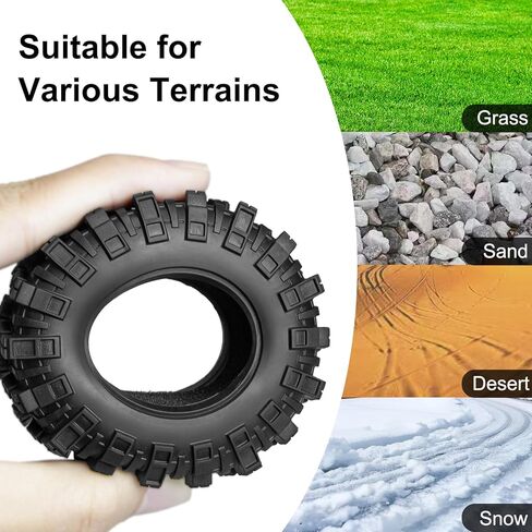1.3" Crawler Tires Soft Rubber 1.3 RC Tires with Foam Insert for 1/18 TRX4M 1/24 SCX24 FCX24 RC Crawler Car Upgrade (4PCS) in Saudi Arabia