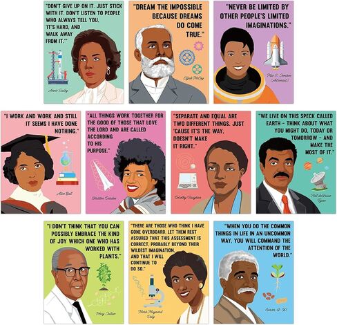 Black History Month Posters for Classroom Inspirational Black History Decorations Famous Scientist Posters African American Educational Science Motivational Wall Art for Bulletin Board, School, Home in Saudi Arabia