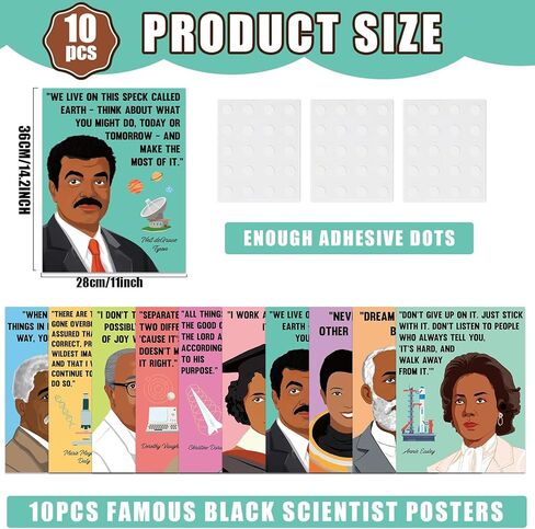 Black History Month Posters for Classroom Inspirational Black History Decorations Famous Scientist Posters African American Educational Science Motivational Wall Art for Bulletin Board, School, Home in Saudi Arabia