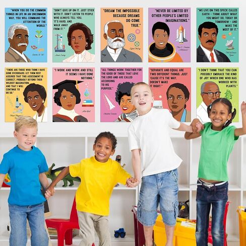 Black History Month Posters for Classroom Inspirational Black History Decorations Famous Scientist Posters African American Educational Science Motivational Wall Art for Bulletin Board, School, Home in Saudi Arabia