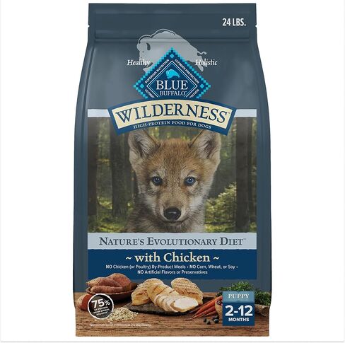 Blue Buffalo Wilderness Rocky Mountain Recipe High-Protein Dry Puppy Food with DHA, Made in the USA with Natural Ingredients Plus Wholesome Grains, Red Meat, 4.5-lb. Bag in Saudi Arabia