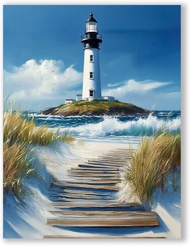 Paint by Numbers Kit for Adults 16 x 20 Inch Beach View from Window DIY Paint by Number with Brushes and Acrylic Colors Adult Painting Kits for Beginners Relaxing Color by Number Wall Art Decoration in Saudi Arabia