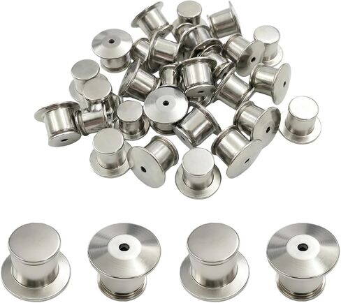 40PCS Metal Locking Pin Backs，Durable Pin Backs Locking Buckles，Pin Keepers for Badges, Brooches, and DIY Crafts in Saudi Arabia