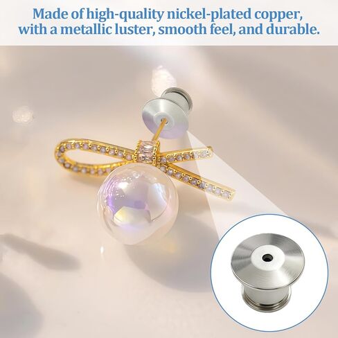 40PCS Metal Locking Pin Backs，Durable Pin Backs Locking Buckles，Pin Keepers for Badges, Brooches, and DIY Crafts in Saudi Arabia