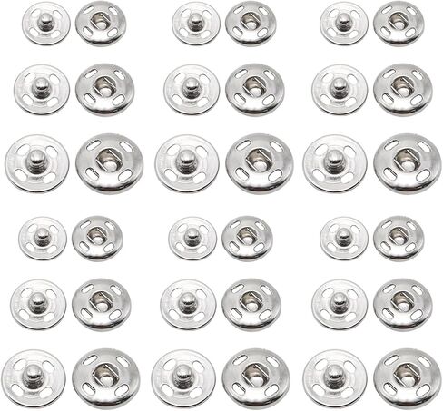 Lilaly 120 Pairs Black Snaps for Fabric, Snaps for Sewing, Buttons for Clothes(50 Pairs 8mm, 50 Pairs 10mm, 20 Pairs 12mm) in Saudi Arabia