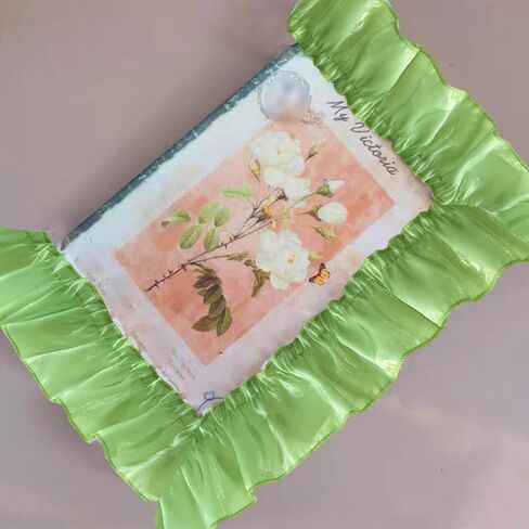 5.5 Yards Green Ruffle Lace Trim, 2.8'' Wide Pleated Lace Fabric Ribbon for Sewing DIY Clothing Wedding Home Decor in Kuwait