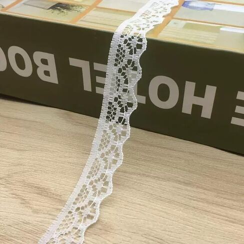 1pc White Lace Ribbon Roll, Fabric Vintage Pattern Roll Ribbons Trim Sewing Crafts for Gift DIY Wrapping Dress Decoration Wedding in Saudi Arabia