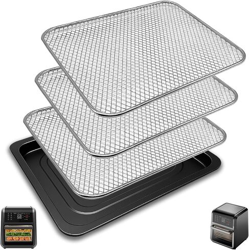 Air Fryer Accessories for Chefman Multifunctional Digital Air Fryer 17 Touch Screen Presets Fry XL 10L 10 Quart, Food Grade Air Fryer Replacement Parts Grill Pan Plate Crisper Plate Tray Rack in Saudi Arabia