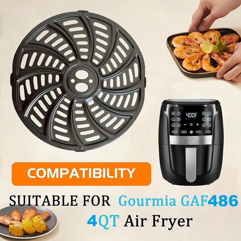 لوحة شواء مقلاة هوائية 4QT لـ Gourmia GAF486 مقالي هوائية رقمية سعة 4 لتر، مقلاة شواء مطورة، صينية تقطيع صينية رف رف شبكة شبكية لمقلاة هواء Gourmia، غير لاصقة، آمنة للاستخدام في غسالة الأطباق in Kuwait