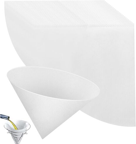 25 Pack 10" Deep Fryer Oil Filters Non Woven Cooking Oil Cones Strainer Maple Syrup Beeswax Filter Disposable White Grease Kitchen Filters for Hotels Restaurants Cafes Food Trucks in Kuwait