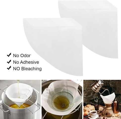 25 Pack 10" Deep Fryer Oil Filters Non Woven Cooking Oil Cones Strainer Maple Syrup Beeswax Filter Disposable White Grease Kitchen Filters for Hotels Restaurants Cafes Food Trucks in Kuwait