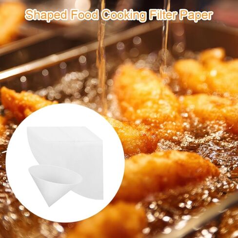 25 Pack 10" Deep Fryer Oil Filters Non Woven Cooking Oil Cones Strainer Maple Syrup Beeswax Filter Disposable White Grease Kitchen Filters for Hotels Restaurants Cafes Food Trucks in Kuwait