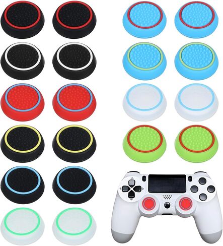 Ouligay 10 Pairs Controller Thumb Grips for Ps4/Ps5 Silicone Joystick Caps Replacement Anti-Slip Anti-Stickiness Thumbstick Grips Caps Cover Full Protection in Saudi Arabia
