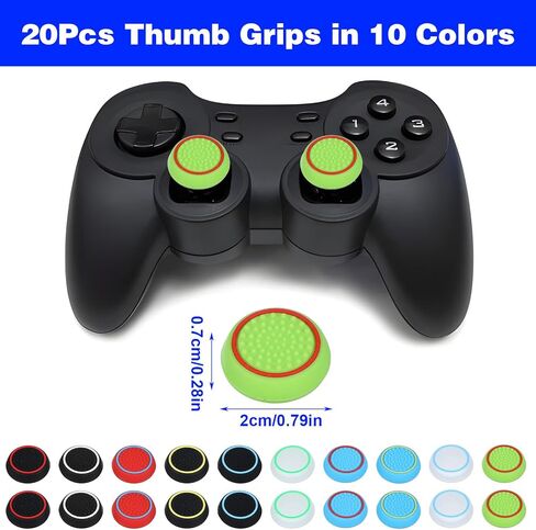 Ouligay 10 Pairs Controller Thumb Grips for Ps4/Ps5 Silicone Joystick Caps Replacement Anti-Slip Anti-Stickiness Thumbstick Grips Caps Cover Full Protection in Saudi Arabia