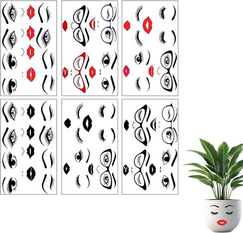 ملصقات وجه DIY للحرف اليدوية - عيون ممتعة ومبتكرة، شفاه، فم، حواجب، شارات أنف للهالوين، مستلزمات حفلات العطلات، وديكور أواني الزهور in Kuwait