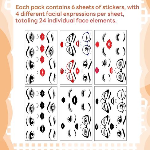 ملصقات وجه DIY للحرف اليدوية - عيون ممتعة ومبتكرة، شفاه، فم، حواجب، شارات أنف للهالوين، مستلزمات حفلات العطلات، وديكور أواني الزهور in Kuwait
