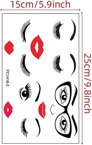 ملصقات وجه DIY للحرف اليدوية - عيون ممتعة ومبتكرة، شفاه، فم، حواجب، شارات أنف للهالوين، مستلزمات حفلات العطلات، وديكور أواني الزهور in Kuwait