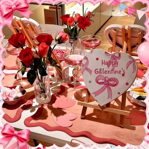 Tenceur 6 مجموعات Galentines على شكل قلب قماش مجموعات 7.87 بوصة قماش اللوحة مجموعة للبالغين على استعداد لطلاء لوحة فارغة ممتدة لعيد الحب Galentines يوم الفتيات السيدات ليلة الأصدقاء هدية للنساء in Kuwait