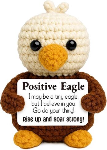 Positive Crochet Eagle Gift–Handmade Inspirational Decor for Women Men Friends Coworkers,Encouragement Symbol of Strength & Freedom,Motivational Desk Ornament,Uplifting Christmas Birthday Gift Idea in Kuwait