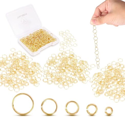 14K Gold Filled Jump Rings Open Jump Rings for Necklace Bracelet Earrings DIY Jewelry Making Supplies (3mm-1200 pcs) in Saudi Arabia