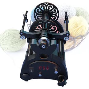 Digital Display Spinning Wheel, 12V Portable Electric Winder, Adjustable Speed Yarn Machine for Craft Enthusiasts,Black in Saudi Arabia