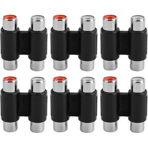 6 قطع RCA أنثى إلى أنثى مقرنة، مزدوج RCA محول كابل تمديد موصل مزدوج مقرنة لمضخم الصوت خلاط مضخم الصوت ملحقات أجزاء الصوت والفيديو in Kuwait