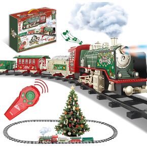 Remote Control Electric Train Set with Real Steam, Lights & Sound, Toy Train for Kids Ages 3-8 with Complete Tracks, for Christmas Tree and Indoor Play in Saudi Arabia