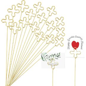 KIMOBER 30PCS Metal Floral Place Card Holder,13.4 Inch Golden Round Flower Picks Photo Memo Clips Gift Card Holder for Flower Arrangements,Wedding and Birthday Party in Saudi Arabia