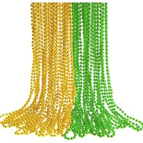 قلادة الخرز الأخضر والذهبي لعيد القديس باتريك 14 قطعة من خرز ماردي غرا لعيد الميلاد لماردي غرا، وعيد الميلاد، وحفلات الكرنفال in Kuwait