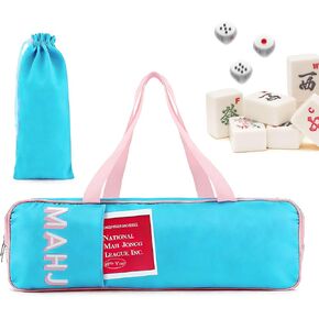 Mahjong Rack Storage Bag, 21 x 6.5 x 2 Inches Mahjong Bags for Tiles and Racks Empty, Mah Jong Tile Bags with Zipper for Tiles and Pushers Rack, Gift for Women/Men(COLOR:pink) in Kuwait