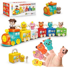 Learning Toys for Toddlers 2 3 4 Years, Musical Educational Farm Train Montessori Learning Toy with 6 Farm Animals and Farmer Learn, Key Unlock Fun, Easter Christmas Birthday Gift for Kids Boys Girls in Saudi Arabia