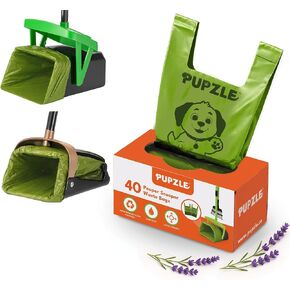 أكياس Pupzle للذراع والمطرقة، FUSBUNTY، MXF، وTIMINGILA مغرفة فضلات المخلفات، 40 كيس مغرفة نفايات قابلة لإعادة التعبئة لصندوق دوار، أسود (أخضر) in Kuwait