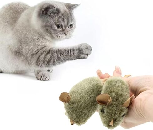 Cute Plush Cats,Plush Squeaky Plush Cats Toy Automatic Electronic Moving Mouse Kitten Toy for Indoor Play Exercises in Saudi Arabia